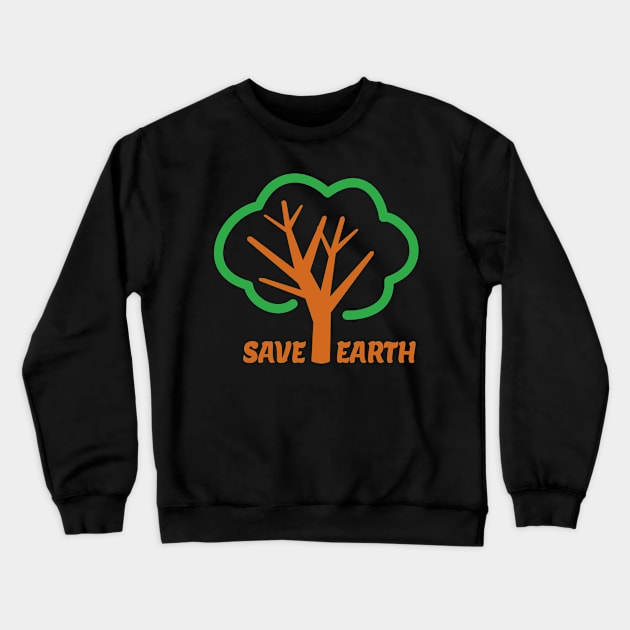 Save the Earth, Tree Icon Crewneck Sweatshirt by Fox1999